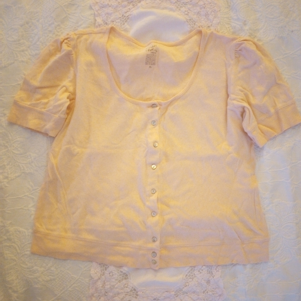 💘🍂 Peach Short Sleeve Cardigan